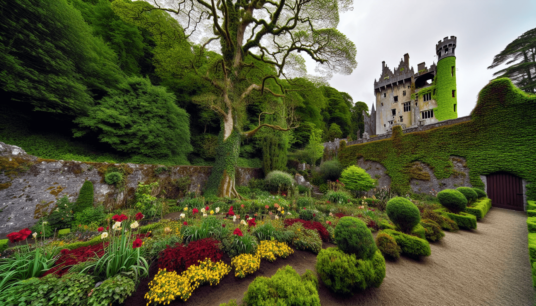 Enchanting gardens and ancient stone walls of Blarney Castle