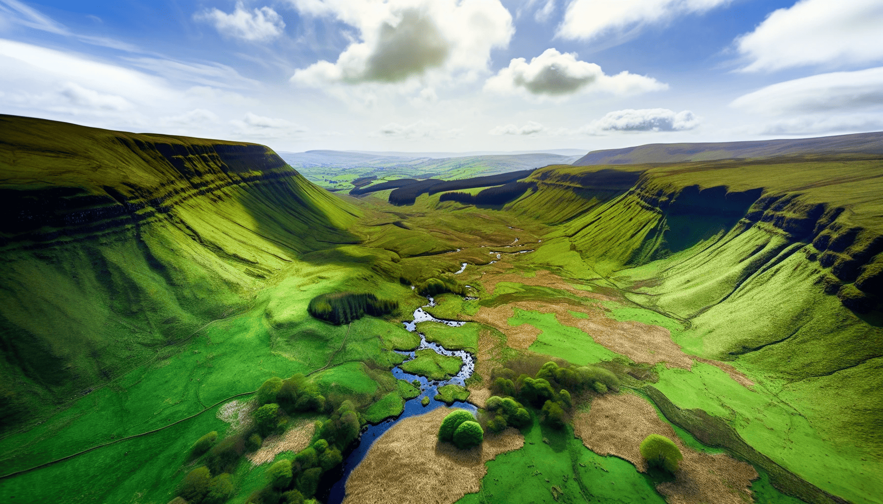 Aerial view of the Nine Glens of Antrim showcasing the breathtaking natural beauty